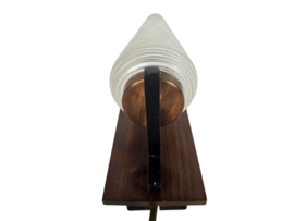 Attr. Philips - teak - satijnglas - messing- Holland - 60's
