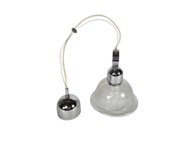 Murano -  hanglamp - kristal- chroom - Italie - mid century modern