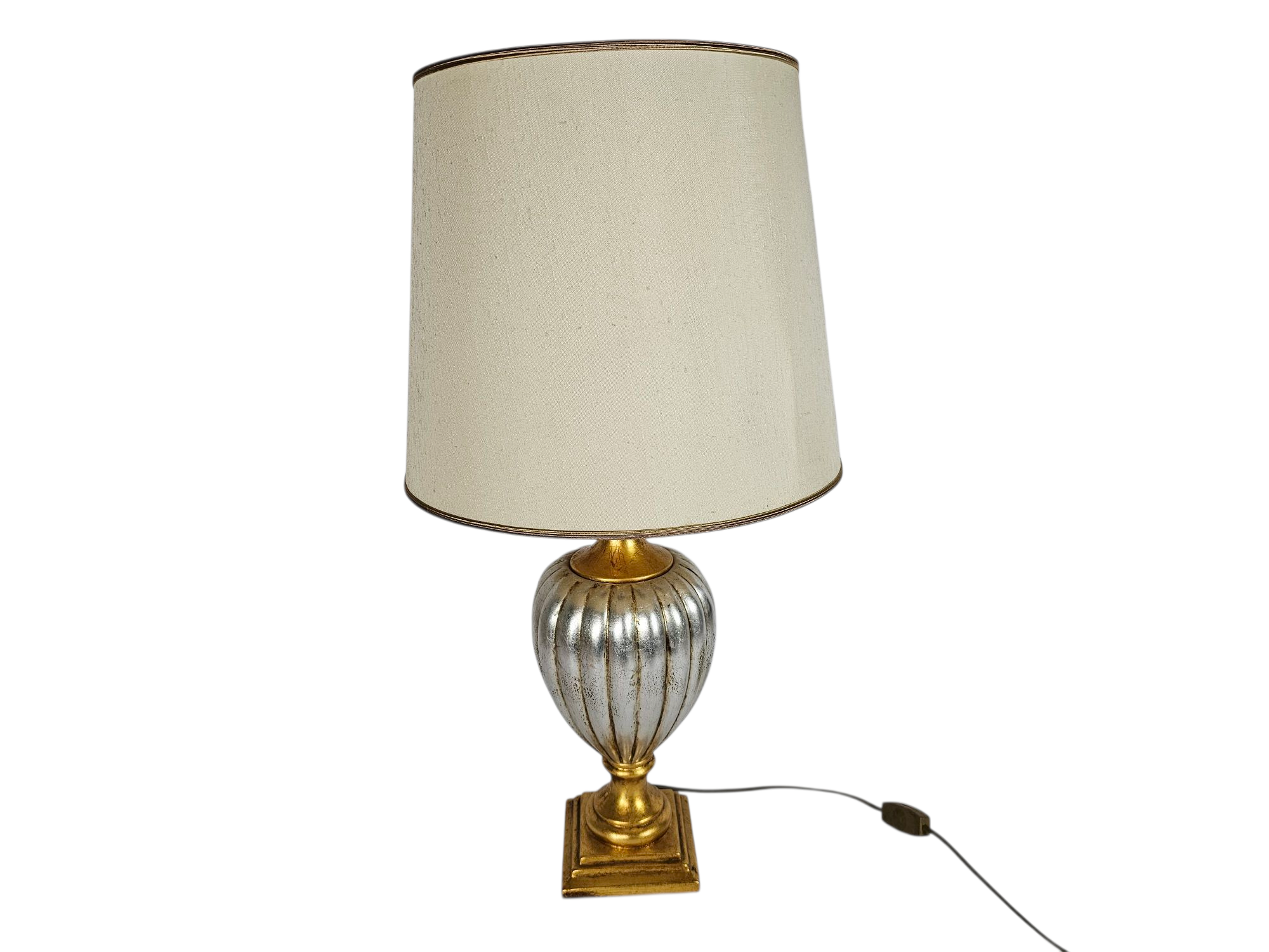 Table  -  desklamp - Made in Italy - gold - silver - Hollywood Regency style - 90's