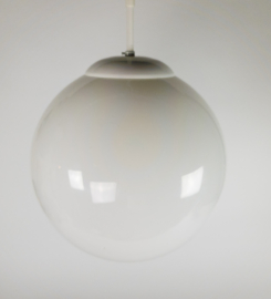 Vintage hanglamp - Globe - Ochtendnevel - opaalglas - metaal - 70's