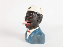 Jolly Boy - J.E. STEVENS PAT. 455 1896 - cast iron bank - Americana - 1940's