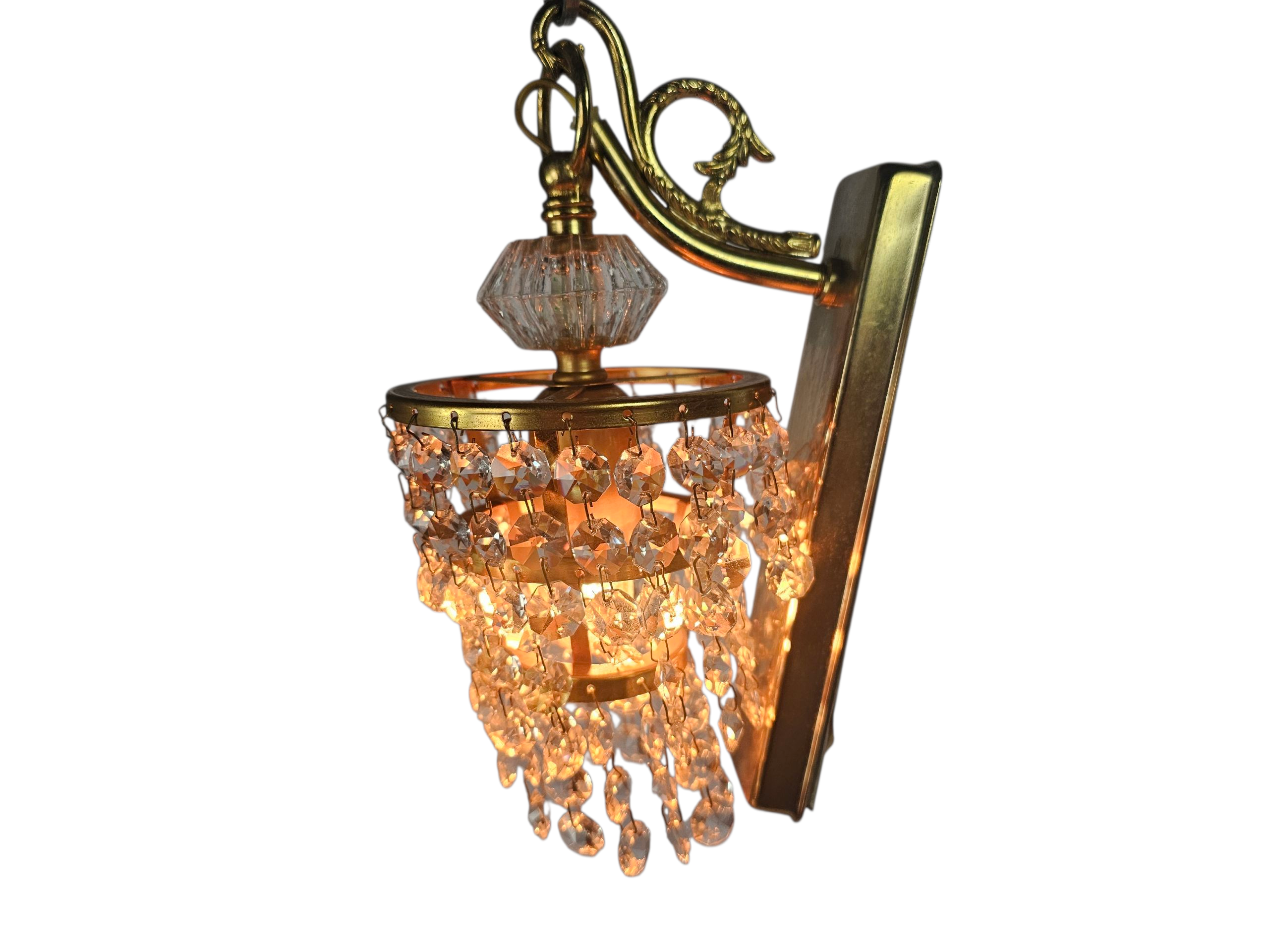 Massive - Hollywood Regency stijl - verguld - kristal - België - 70's