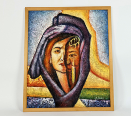 B. (Benjamin) Lang - Zonder Titel - Abstract - Acryl - kokosvezel - 70's