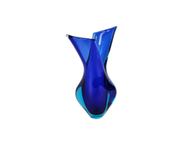 Murano - Flavio Poli - 'Bud' vase - Aqua- en cobalt blauw - Italie - 60's