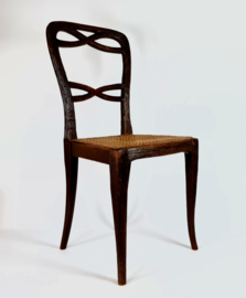Dutch furniture - gebr. Horrix - rotan - zeldzaam - eetkamerstoel - rustieke stijl - 1880