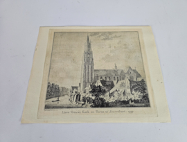 Ets - Paulus van Liender - (1731-1797 - Lieve Vrouwe Kerk en Toren in Amersfoort - 1759