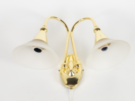 Wofi leuchten - wandlamp - goudkleurig - wandlamp met 2 kelken - 1975