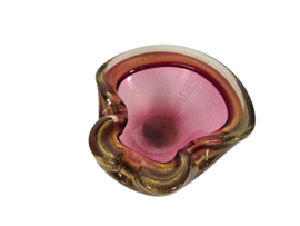 Barovier & Toso - Murano - asbak - glas - paars/roze - ingesloten gouddeeltjes - 1950's