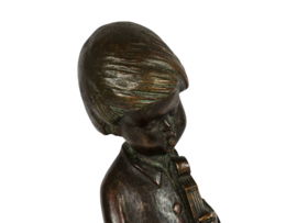 Achatit - Cortendorf - Hans Schirmer -  Natuursteen - Made in Germany -  'Jongen met chello' - model 1943B - 1950's