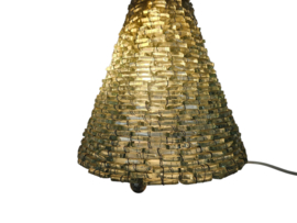 Vintage Pyramide lamp - opgebouwd uit stukjes glas - modern - Glas en metaal - Frankrijk - 70's