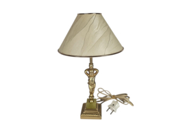 Hollywood Regency stijl - messing - verguld - onyx  - tafellamp - 60's