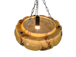 Art Deco - gemarmerd glas - schaallamp - 2e kwart 20e eeuw