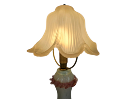 Murano - Opaline - glasdesign - tafellamp - paddenstoel lamp - hand geblazen - 80's