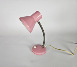 Tafellampje - Muurlampje - roze - flexibele hals - Mid Century - 1960's