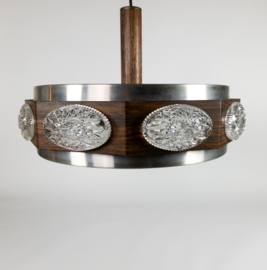 Lakro Amstelveen - hanglamp - Ufo lamp - houtfineer - aluminium - 60's