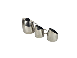 Art deco stijl - Bauhaus - koffie/thee set. (3) - metaal - chroom - zilver - bakeliet - 2e kwart 20e eeuw