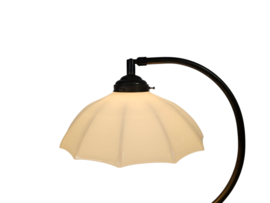 Bankierslamp  - tafellamp - opaline - messing - 3e kwart 20e eeuw