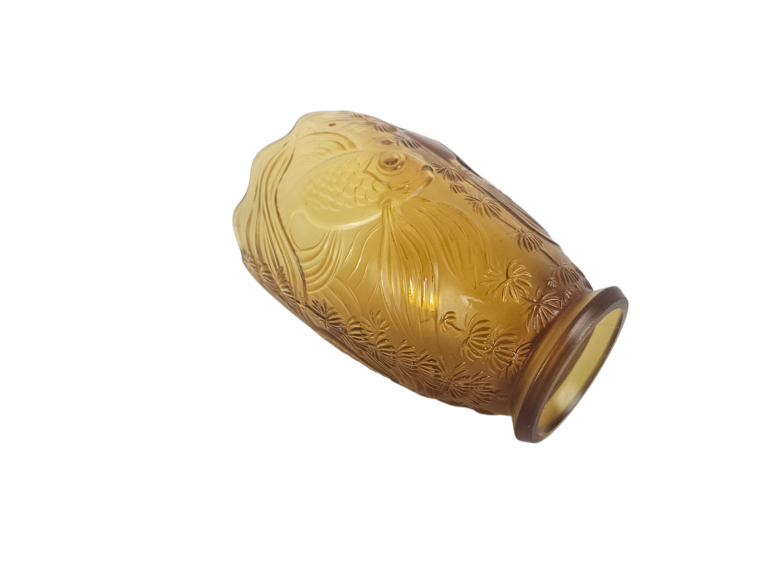 Josef Inwald - Barolac - "Koi karper" - persglazen vaas - gesatineerd glas - model "Poison" - 1930's