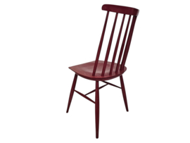 Vintage - Ilmari Tapiovaara stijl - bordaux rood - eetkamerstoel -Finland - 60s