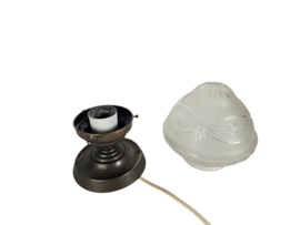 Gispen stijl - geslepen en gegraveerd glas - messing - Holland - 2e kwart 20e eeuw