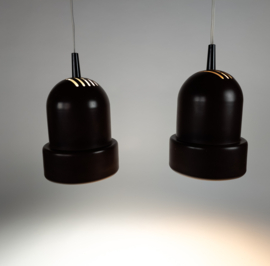 Philips - NWS series - hanglampen (2) -  cilinder hanglamp - bruin - 70's