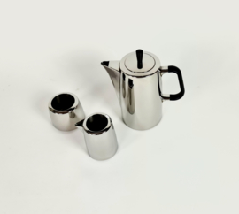 Oliver Hemming design - Sixty six (66) 18/10 stainless - Koffiepot - Melkkannetje - Suikerpotje - Memphis stijl - 1990's