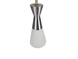 Hala Zeist - hanglamp - diabolo - melkglas - aluminium - 80's