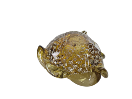 Barovier & Toso - Murano - asbak - glas - amber - zilverdeeltjes - 1950's
