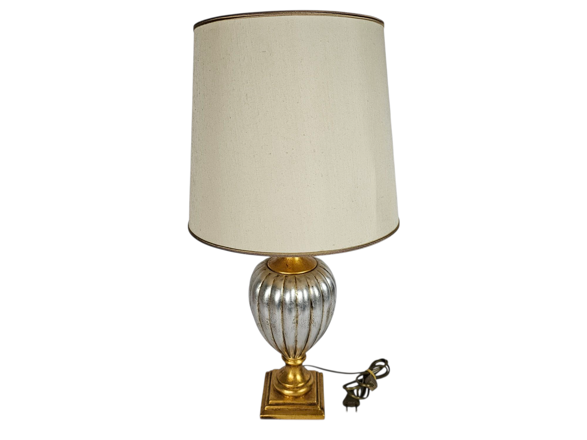 Table  -  desklamp - Made in Italy - gold - silver - Hollywood Regency style - 90's