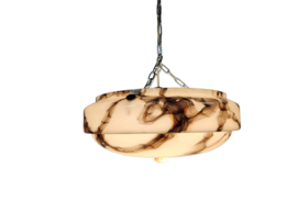 Art Deco - gemarmerd glas - schaallamp - 2e kwart 20e eeuw