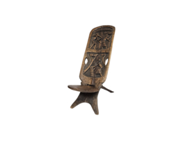 Palaver Chair - Barium/geboortestoel - massief hardhout - Malawi - 3e kwart 20e eeuw