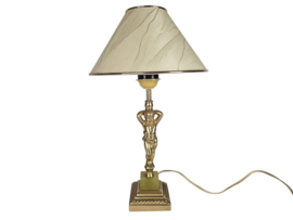 Hollywood Regency stijl - messing - verguld - onyx  - tafellamp - 60's