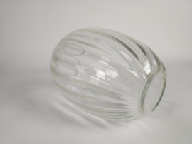 Glasfabriek Leerdam - H-collectie - optische vaas - verticale lijnen - helder glas - 50's