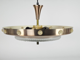 Vintage -  Lakro style - Ufo hanglamp - 'Champagne gold' - glas - 70s