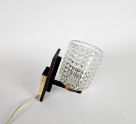 Mid Century - wandlamp - teak - kristal - 70's