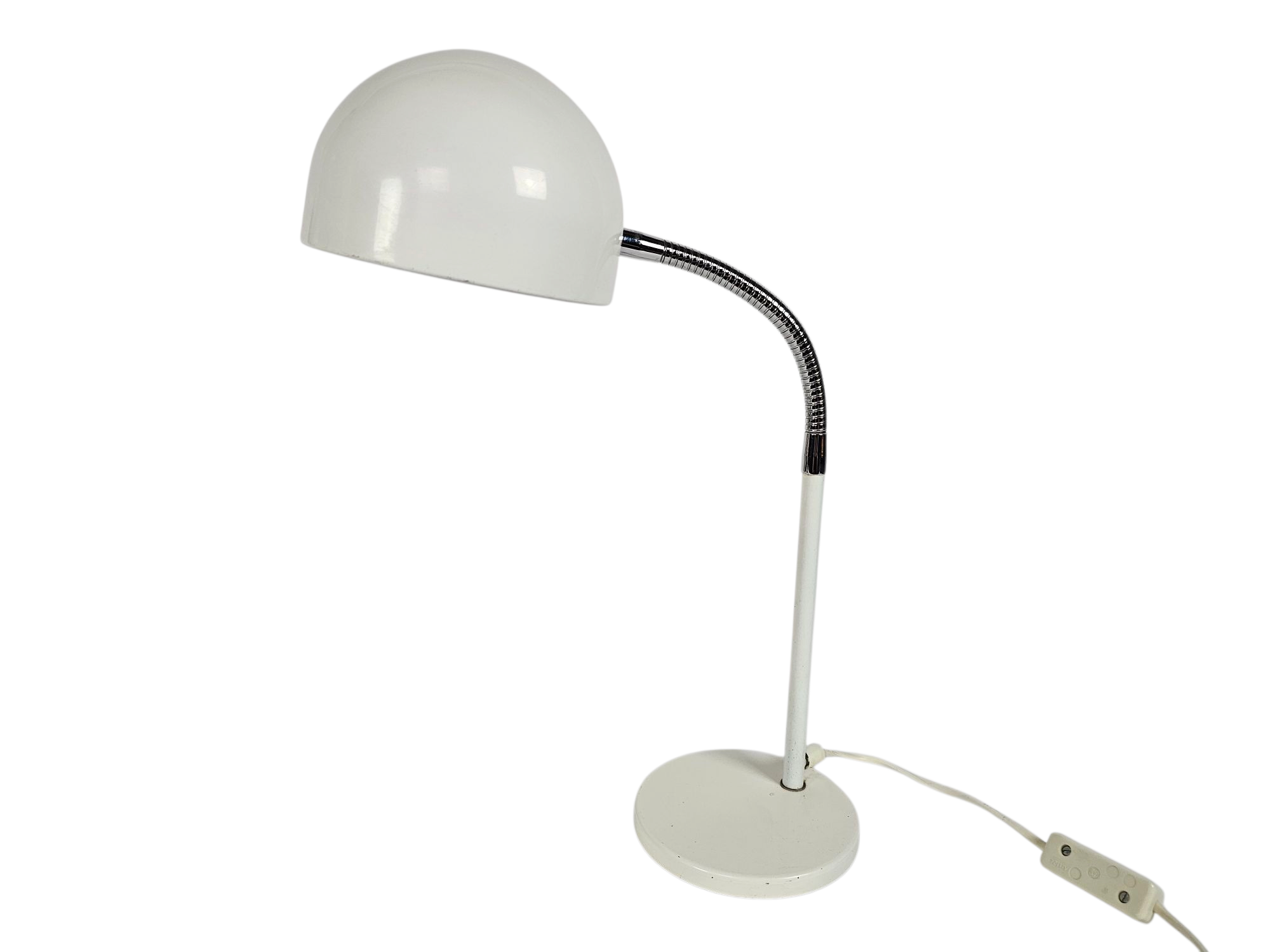 Hala Zeist - model 768 - tafellamp - wit - flexibele hals - 3e kwart 20e eeuw
