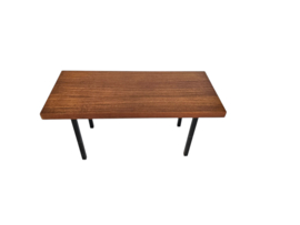 Retro bijzettafel  - Vintage  -  strak teakhout - metaal - 60's