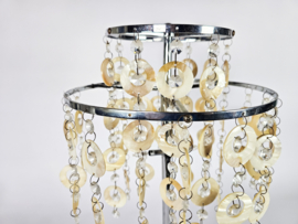 Verner Panton stijl - Capiz - schelpen - parelmoerschijfjes  - chroom - halogeen