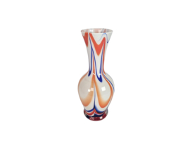 V.B. Opaline - Florence - Empoli glas - oranje/blauw/wit - Vetreria di Borgonovo - Italie - 60's