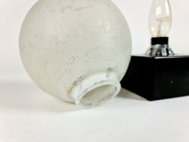 Mid century - tafellamp - kubus lamp - bol lamp - glas - metaal - Space age - post modern - 80's
