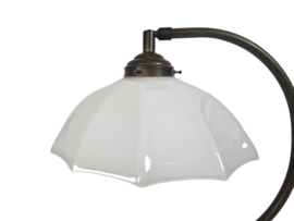 Bankierslamp  - tafellamp - opaline - messing - 3e kwart 20e eeuw
