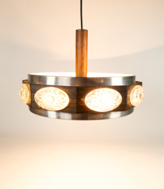 Lakro Amstelveen - hanglamp - Ufo lamp - houtfineer - aluminium - 60's