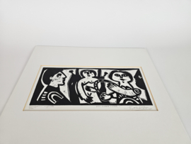 Eugène FIDLER (1910-1990) - Lino gravure originale - 'Pour Eugene Fidler' - 6/100