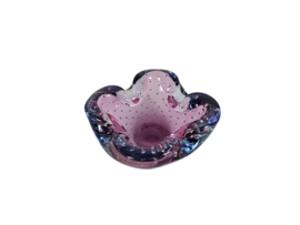 Murano - Sommerso - bullicante - ingesloten luchtbellen - roze - blauw - Italie - 70's