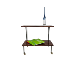 Trolly - pastoe  stijl - Braakman - fineer - metaal - bijzettafel - 60's
