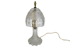 Vintage - kristal - geslepen glas - bloemmotief - tafellamp - 90's