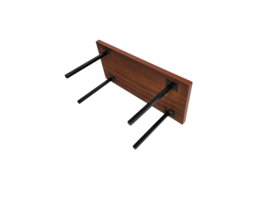 Retro bijzettafel  - Vintage  -  strak teakhout - metaal - 60's