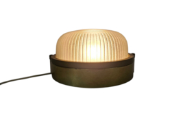 Scheepslamp - Bullseye lamp - messing - glas - wandlamp - massief - 80's
