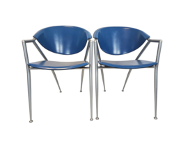 Calligaris - Leer - Eetkamerstoelen set (2) - Made in Italy - 1990's