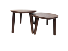 Ikea - model Stockholm - design Ola Wihlborg - 'Nesting tables' set - walnoot fineer